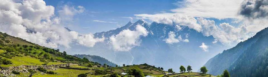 Snowy Mountains with clouds