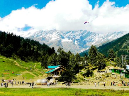 Himachal Mountain View with Tourists