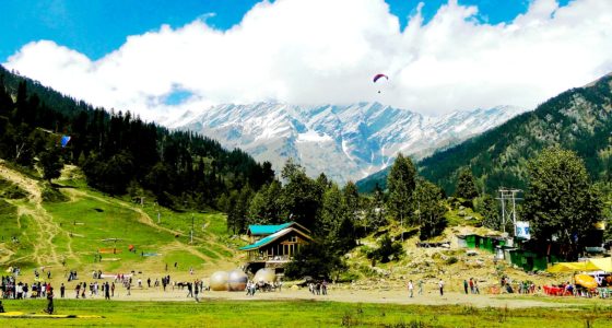 Himachal Mountain View with Tourists