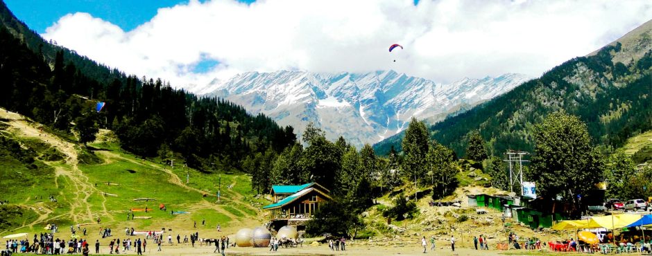 Himachal Mountain View with Tourists