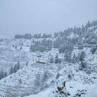 Mountain covered with snow